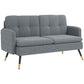 55" Corduroy Tufted Loveseat - Dark Grey