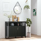 Sideboard Buffet Server Storage Cabinet Console Table with 2 Doors and Adjustable Shelves for Kitchen & Dining Room, Black