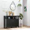 Sideboard Buffet Server Storage Cabinet Console Table with 2 Doors and Adjustable Shelves for Kitchen & Dining Room, Black