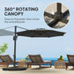 10' Offset Patio Umbrella Cantilever Umbrella with Aluminium Pole 360° Rotation and Tilt Adjustment, Grey