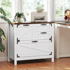Lateral Filing Cabinet, Farmhouse File Cabinet with 4 Drawers, Fit Letter/A4/Legal Hanging Files, White