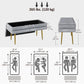 39" Storage Ottoman, Velvet End of Bed Bench with Steel Legs, Foot Stool with Storage for Bedroom, Living Room