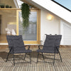 Set of 2 Outdoor Folding Chairs with Adjustable Backrest, Padded Camping Chairs for Outdoor Events, Grey