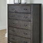 Montillan - Grayish Brown - Five Drawer Chest