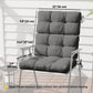 2-Piece Back Seat Cushion Replacement, Outdoor Patio Chair Cushions Set with Ties, Button Tufted, Dark Grey