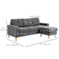 Sectional Sofa Couch, L Shaped Couch with Reversible Chaise, Wooden Legs for Living Room, Bedroom, Dark Grey