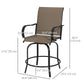 Outdoor Bar Stools Set of 2, 360° Swivel Bar Height Chairs, 26.8" x 29.5" x 48.4", Brown