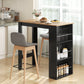 Counter Height Bar Table with 3 Storage Shelves - Walnut