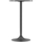 High Top Bar Table, Modern Round Dining Table with Painted Top and Steel Base, Bistro Table for 2 People, Black