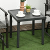 Outdoor Side Table, Patio End Table with Umbrella Hole, Small Coffee Table with Steel Frame for Balcony, Gray
