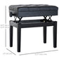 Adjustable Piano Bench with Storage and Soft PU Leather Padded, with Enough Music Storage Design, Black