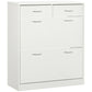 Narrow Shoe Storage with 2 Flip Drawers and Adjustable Shelves Shoe Cabinet Organizer for 12 Pairs of Shoes, White