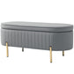 Channel Tufted Upholstered Bedroom Bench - Grey
