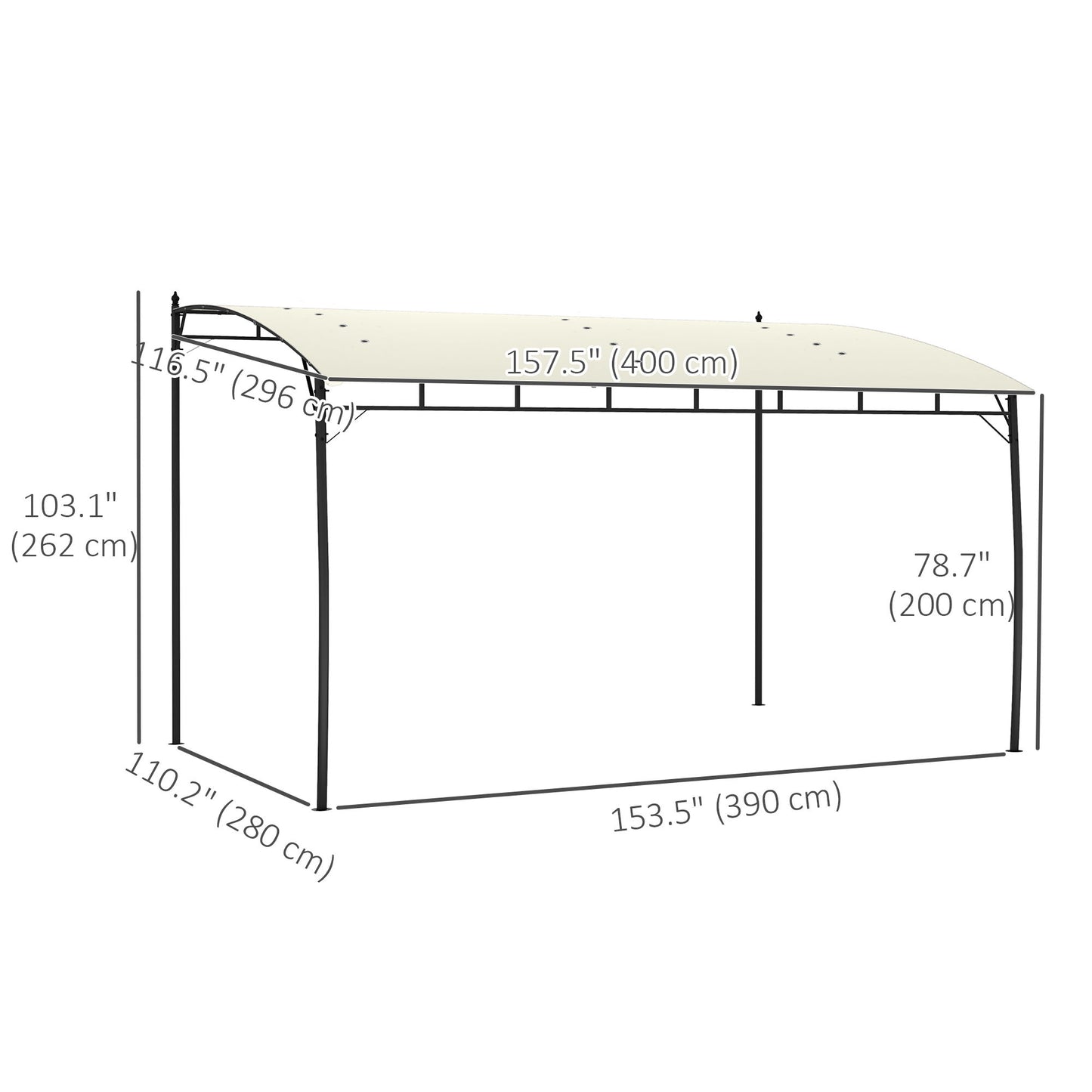 10' x 13' Backyard Pergola with UV30+ Protection Canopy and Steel Frame for Porch, Patio, Deck, Cream White