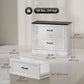 Lateral Filing Cabinet, Farmhouse File Cabinet with 2 Silent Drawers for Letter/A4/Legal Size Files, White