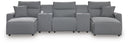 5 Pc. Power Reclining Sectional With Double Chaise, Power Armless Recliner And 2 Consoles