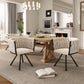 Set of 4 Velvet Dining Chairs with 4 Metal Support Legs, Swivel Upholstered Chairs with Ergonomic Support, 23'' L x 21'' W x 28.5'' H, Beige
