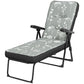 Outdoor Lounge Chair with Padded Cushion, Folding Reclining Patio Garden Chair with Recline Back, Footrest, for Poolside, Patio, Grey