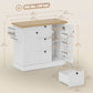 49" Farmhouse Kitchen Island Cart with Power Outlet - White
