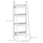 Set of 2 4-Tier Ladder Bookcases - White