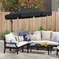 11 FT Cantilever Patio Umbrella Offset Parasol with Cross Base and 8 Ribs for Garden, Black