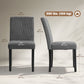 Modern Dining Chairs Set of 4, Kitchen Chairs with Rubberwood Legs and Padded Seat, Dark Grey