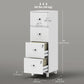 4-Drawer File Cabinet with Lock - White