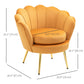 Velvet Accent Club Chair with Gold Legs - Yellow