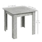 Square Dining Table with Faux Cement Top - Cement Grey