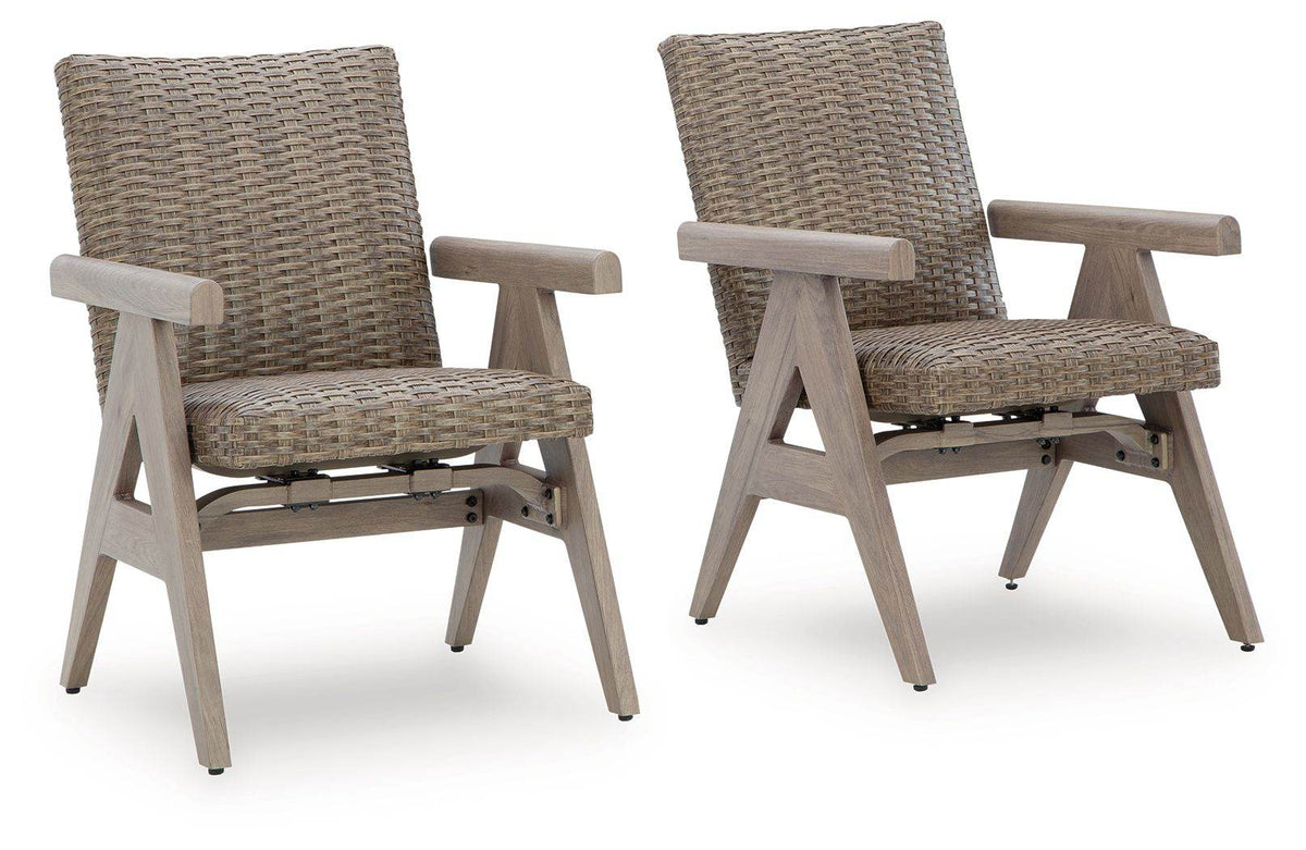 Cliff Trails - Rocking Arm Chair (Set of 2) - Beige