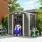 7' x 4' Outdoor Storage Shed, Metal Garden Shed with Lockable Doors and Gloves for Backyard, Garden, Patio, Dark Grey