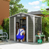 7' x 4' Outdoor Storage Shed, Metal Garden Shed with Lockable Doors and Gloves for Backyard, Garden, Patio, Dark Grey