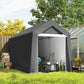 Outdoor Storage Shed Portable Garage with Roll-up Door for Motorcycle, Bike, Garden Tools, Beige