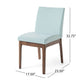 Set of 2 Scandinavian Dining Chairs with Rubberwood Legs, Walnut Finish, Upholstered Chairs for Dining Room, 17.5" L x 23.5" W x 33" H, Mint