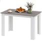 47" Kitchen Table for 4-6 People, Dining Table with Wood Effect for Dining Room, Grey