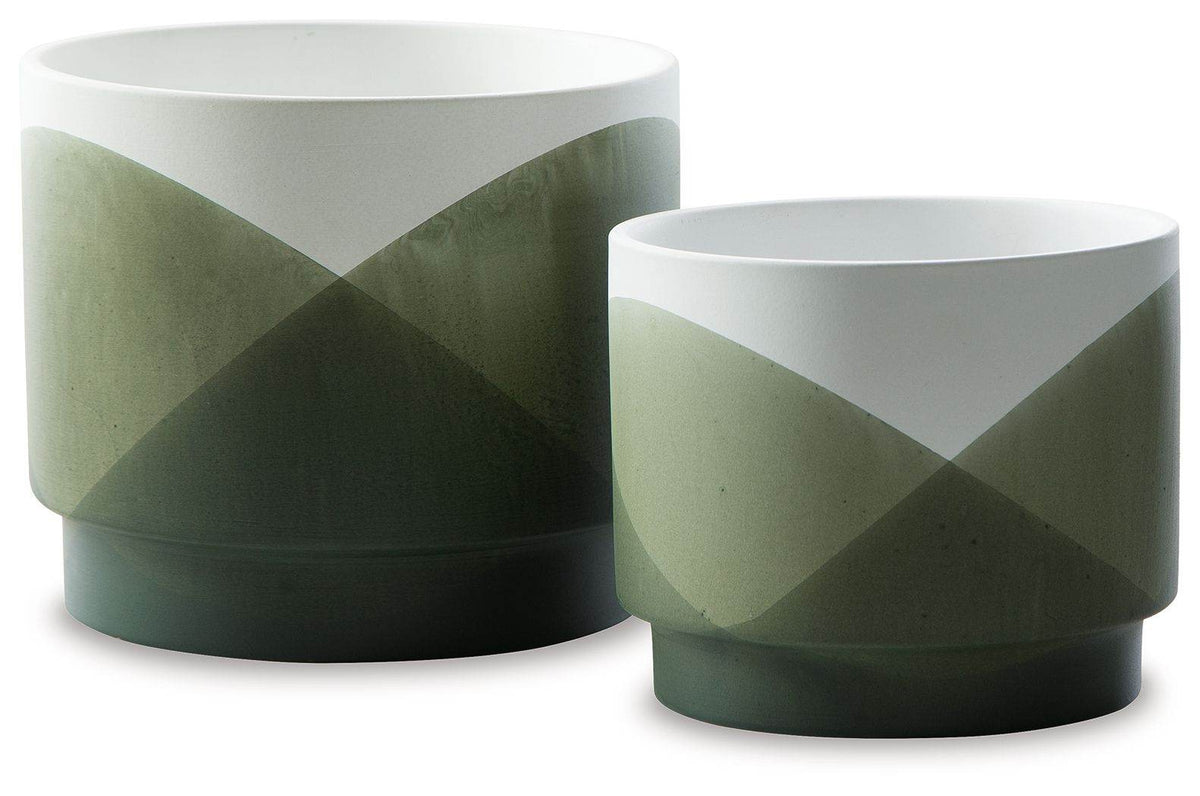 Ardenridge - Green / White - Planter Set (Set of 2) - Forward Furniture