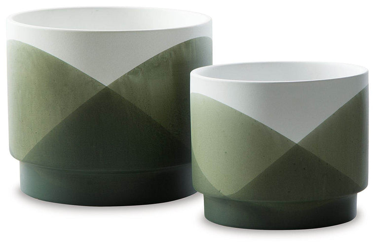 Ardenridge - Green / White - Planter Set (Set of 2) - Forward Furniture
