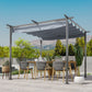 10' x 10' Outdoor Retractable Pergola Canopy, Metal Patio Shade Shelter for Backyard, Porch Party, Garden, Grill Gazebo, Grey
