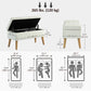Storage Ottoman with Lid, Velvet Upholstered Storage Bench with Wood Legs for Living Room, Cream White