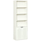 4-Tier Bookshelf with Doors - White