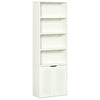 4-Tier Bookshelf with Doors - White
