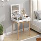 Makeup Vanity Table with Flip-up Mirror, Modern Dressing Table with 2 Drawers for Bedroom, White