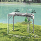 Folding Fish Cleaning Table with Sinks, Camping Sink with Faucet Drainage Hose Sprayer Shelf, Grey