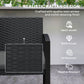 2 Seater Outdoor Bench, Rattan Garden Bench Loveseat with Cushion, Armrests, Steel Frame for Patio, Porch, Beige