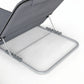 2 Pieces Beach Lounge Chair, Outdoor Folding Chaise Lounge Set w/ Pillow for Sunbath, Snap, Beige