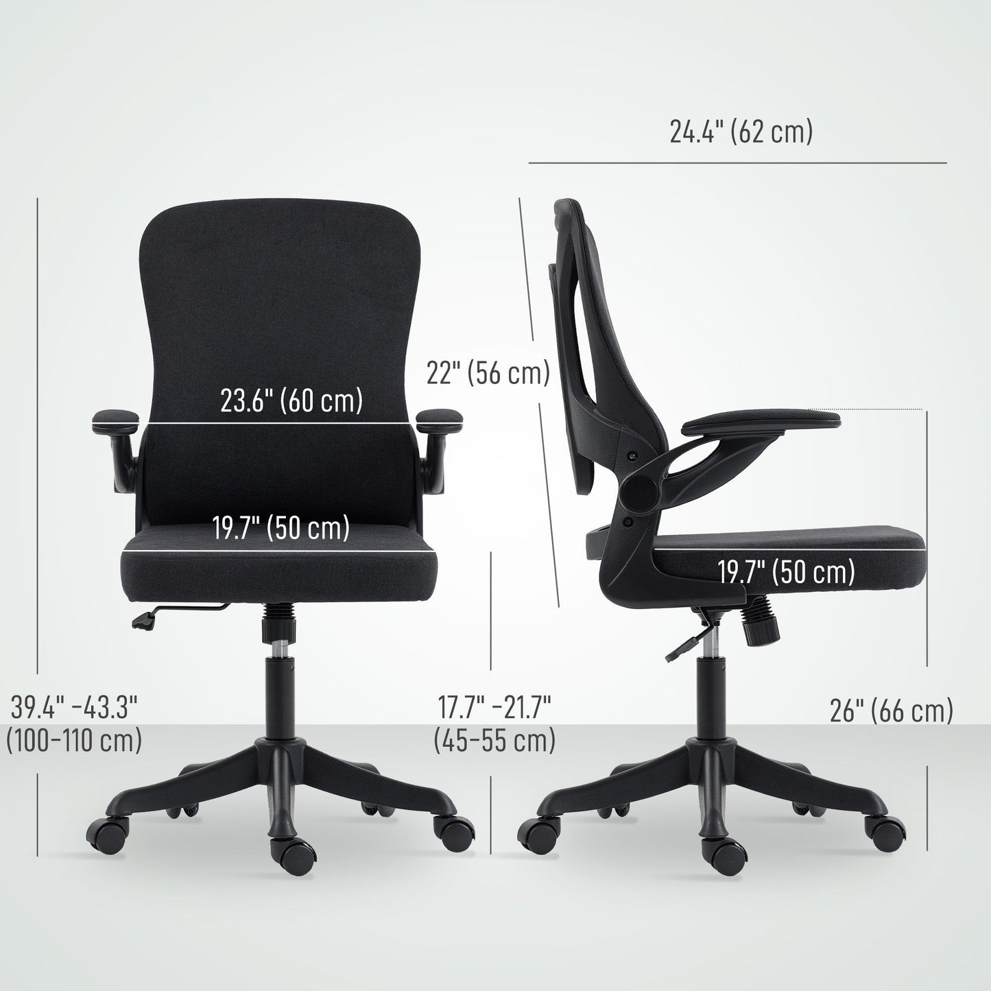 Ergonomic Office Chair with Adjustable Lumbar Support - Black