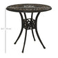 30-inch Round Patio Dining Table with Umbrella Hole Cast Aluminium Outdoor Bistro Table, Brown
