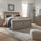 Lettner - 5 Pc. - Dresser, Mirror, Queen Panel Bed, 2 Nightstands - Light Gray