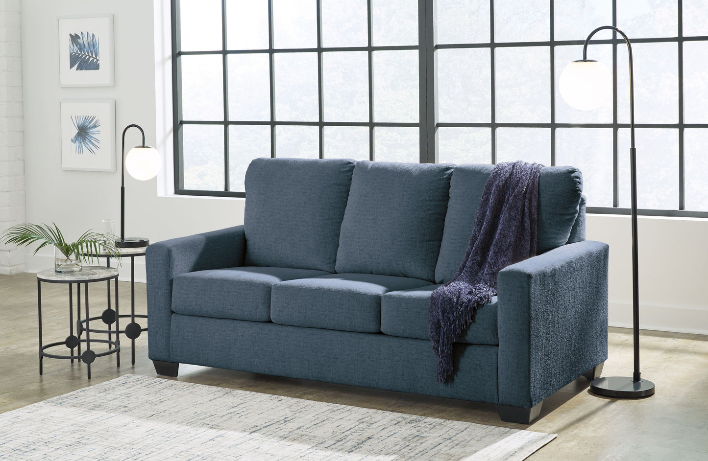 Rannis - Navy - Full Sofa Sleeper - Fabric