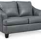 Genoa - Steel - Loveseat - Leather Match